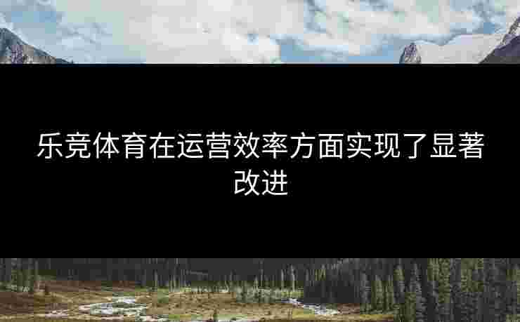 乐竞体育在运营效率方面实现了显著改进