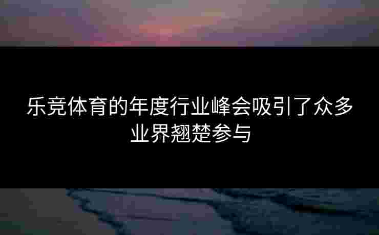 乐竞体育的年度行业峰会吸引了众多业界翘楚参与